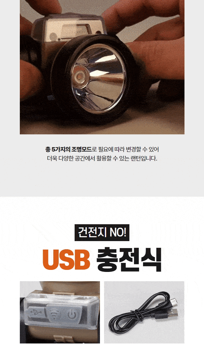 비츠온 랜턴 led(헤드용) pld-w-11 열센서  충전식(c타입) 300루멘 3.gif